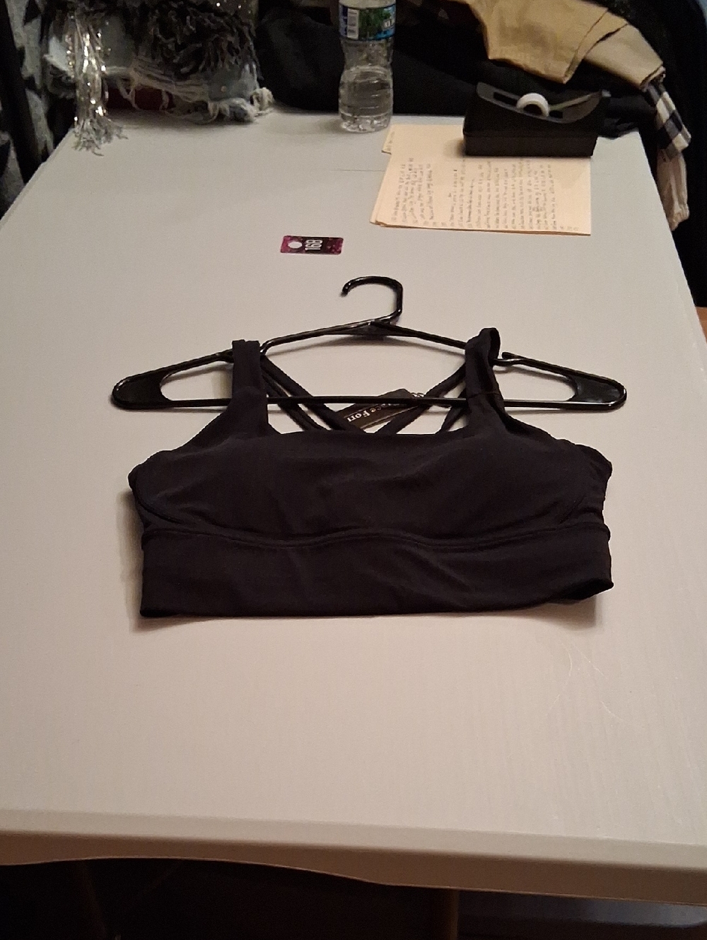 Women's Black Strappy Crisscross Sports Bra